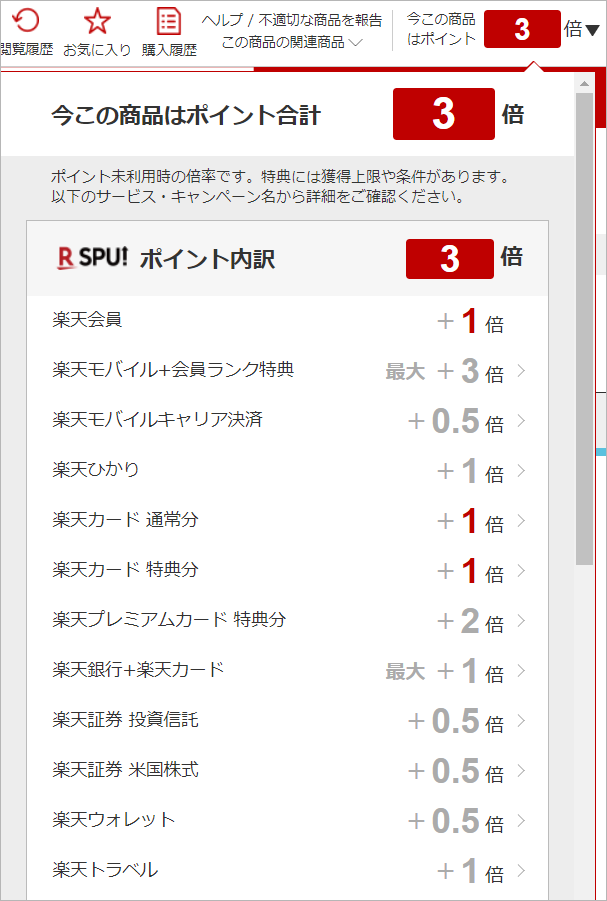 ポイント倍率について