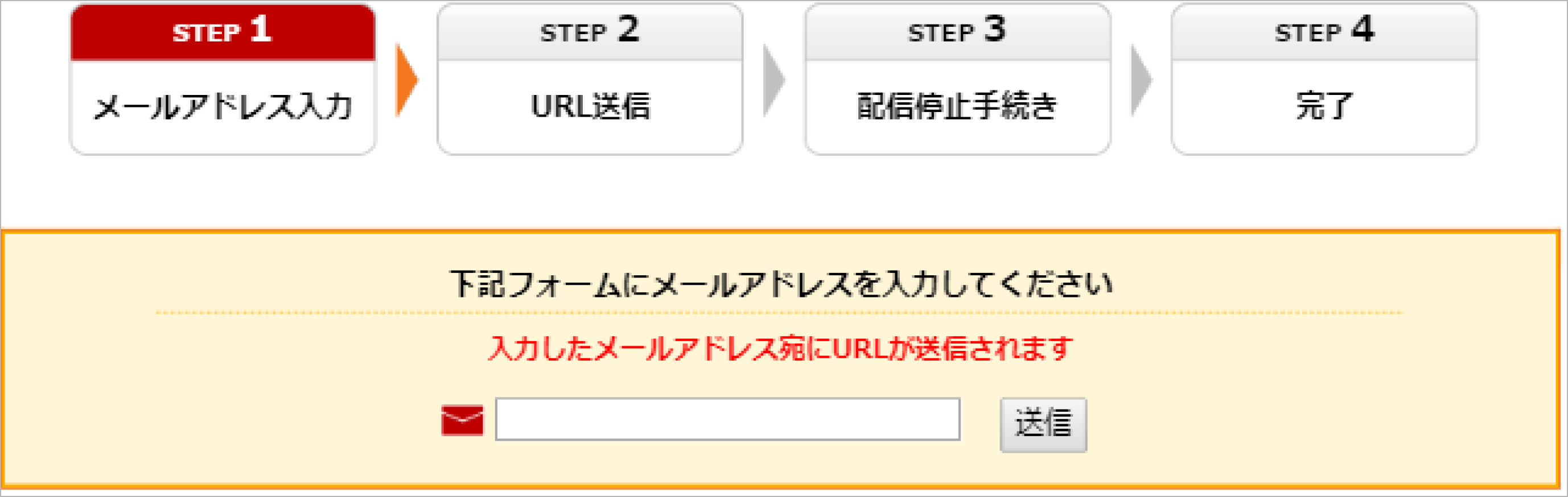 STEP1 メールアドレス入力画面