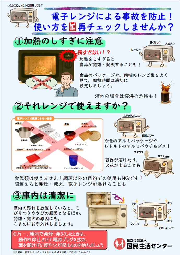 電子レンジによる事故を防止！使い方を再チェックしませんか？